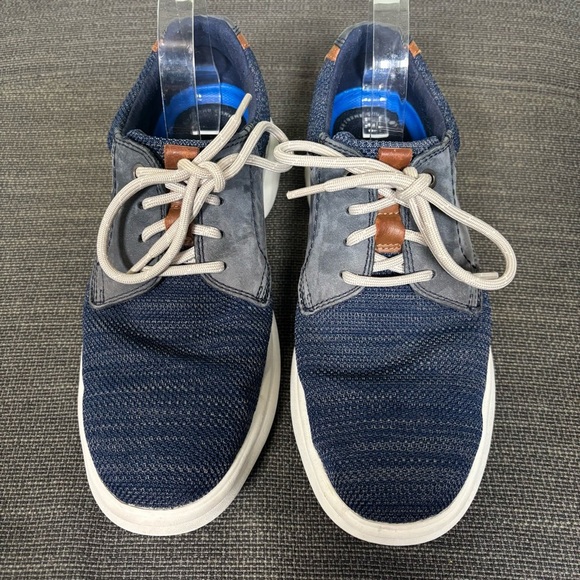 Clarks Bradley Lane Knit Oxford Dress Shoe-Navy Blue-Men Size 9 - Picture 3 of 11